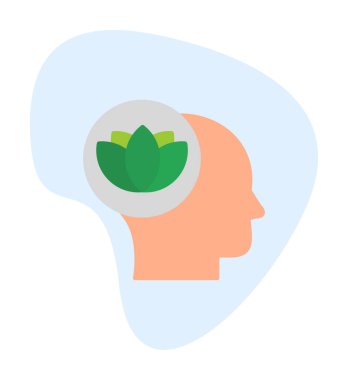 baş ve nilüfer çiçeği simgesi, vektör illüstrasyonu basit tasarım