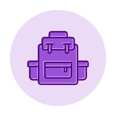 Sırt çantası ikon vektörü. Okul sırt çantası tabelası. izole edilmiş sınır sembolü çizimi