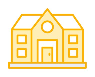 ev düz simgesi, vektör illüstrasyonu 