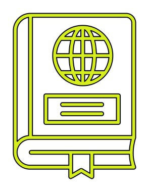 Coğrafya Kitabı web simgesi, vektör illüstrasyonu 