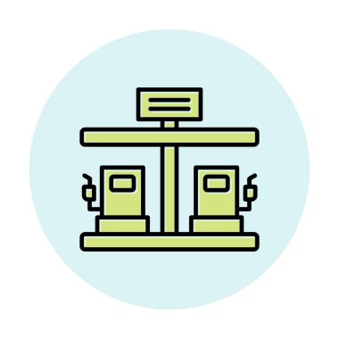 Modern Yakıt İstasyonu simgesinin vektör çizimi                  