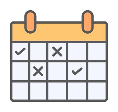 Takvim simgesi, vektör illüstrasyonu basit tasarım