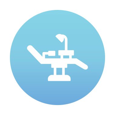 Dişçi Sandalyesi vektör illüstrasyonu, simge ögesi arkaplanı                