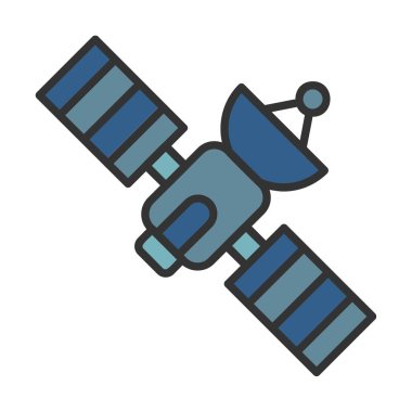 Uydu Simgesi, vektör illüstrasyonu 