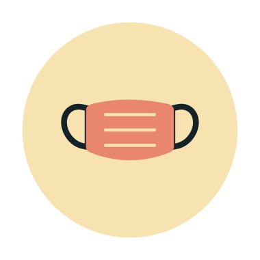 Tıbbi veya Cerrahi Yüz Maskesi. Virüs Koruma. Solunum maskesi takıyorum. Sağlık ve Coperid 19 Önleme Konsepti. Vektör İllüstrasyonu