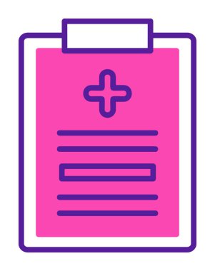 Tıbbi Kayıtlar ikonu. Basit resimleme                                 