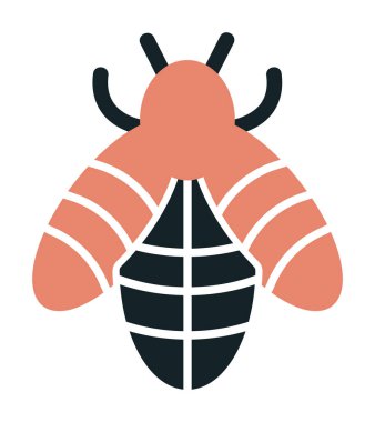 Şirin Arı simgesi, vektör çizim        