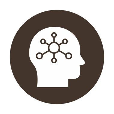 Psikoloji işaretli düz beyin simgesi