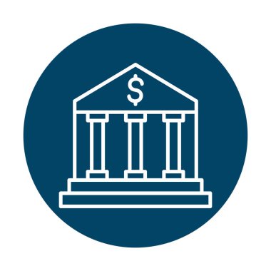 Banka simgesi, vektör illüstrasyonu 