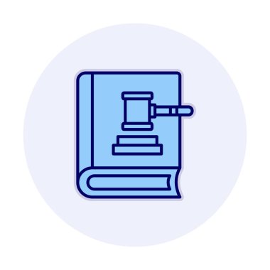 Hukuk kitabı ve tokmak. Web simgesi basit illüstrasyon 