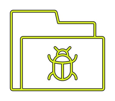 yazılım hatası simgesi, virüs konsepti, vektör illüstrasyonlu veri dizini