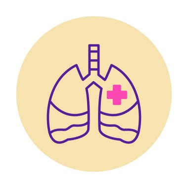 akciğer simgesi, vektör illüstrasyonu  