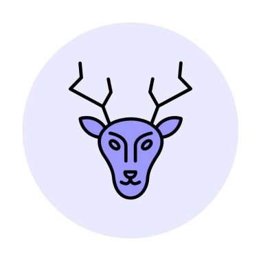 Geyik. Web simgesi basit illüstrasyon