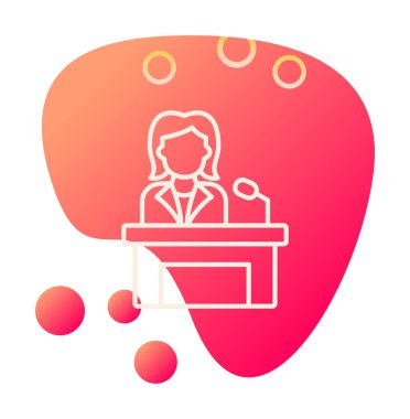 Konuşma standında konuşma yapan kadınlar, vektör illüstrasyonu