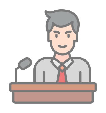 Konferans simgesi, vektör çizimi 