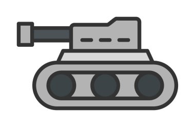 askeri tank simgesi, vektör illüstrasyonu 