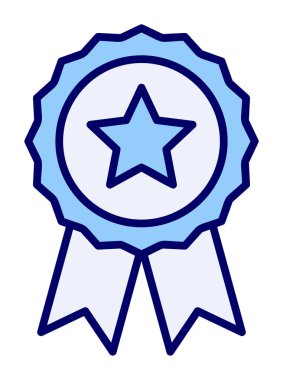  Basit ödül rozet vektörü düz çizgi simgesi