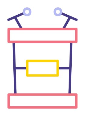 Modern Tribune simgesinin vektör çizimi                     