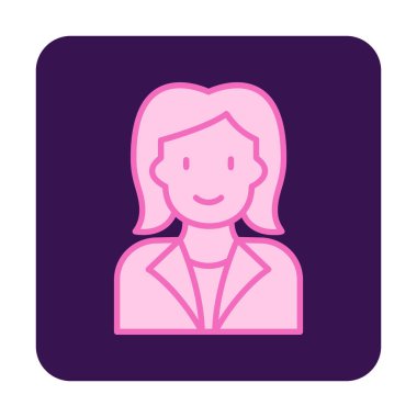 kadın avatar simgesi, vektör illüstrasyonu 