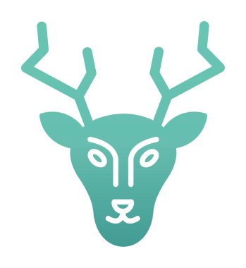 Geyik. Web simgesi basit illüstrasyon