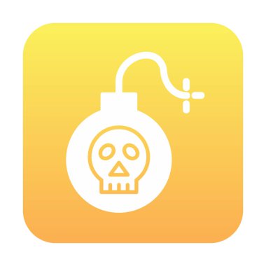 Kafatası vektör illüstrasyonlu bomba simgesi