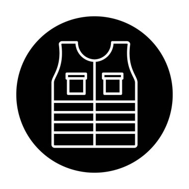 Güvenlik Ceketi Web simgesi, vektör illüstrasyonu