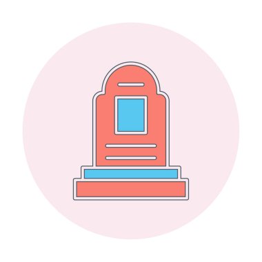 mezar taşı düz simgesi, vektör illüstrasyonu