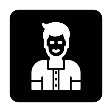 Avatar man simgesi, vektör illüstrasyonu  