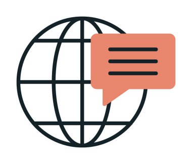 Dünya İletişim vektör simgesi modern illüstrasyon             