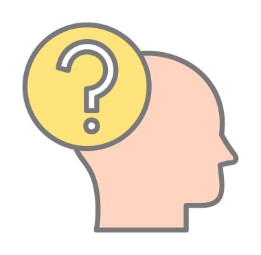 İnsan başlı soru işareti, satır biçimi simgesi 