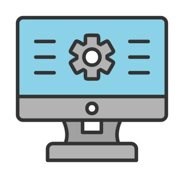 bilgisayar izleme simgesi, vektör illüstrasyonu basit tasarım