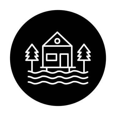 Bir Resort simgesinin vektör illüstrasyonu