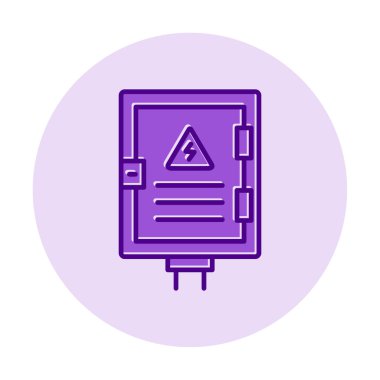 Elektrik Paneli düz simgesi, vektör illüstrasyonu                            