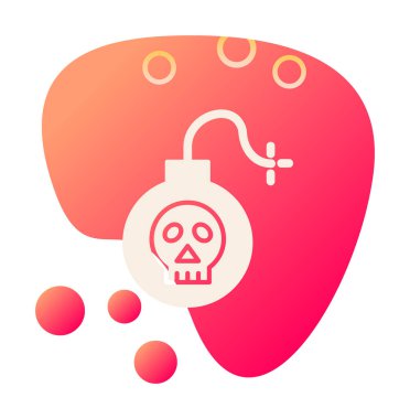 Kafatası vektör illüstrasyonlu bomba simgesi