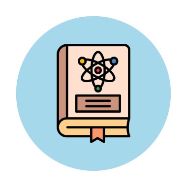 Fizik Kitabı vektör illüstrasyonu, simge ögesi arkaplanı