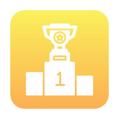 Kazanan podyum düz vektör simgesi. 