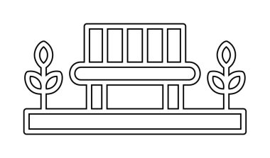 Park bankının ikonu. Düz renk tasarımı. vektör illüstrasyonu