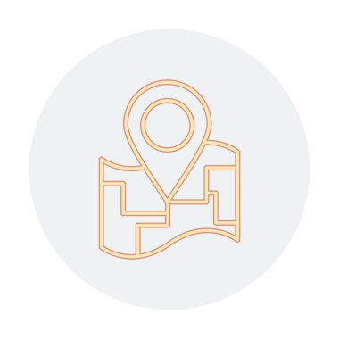 Konum iğnesi, vektör illüstrasyonlu harita simgesi