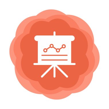 Sunum, grafikli iş tahtası, vektör illüstrasyonu