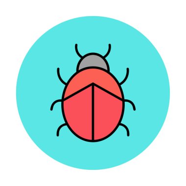  Basit düz uğur böceği vektör çizimi 