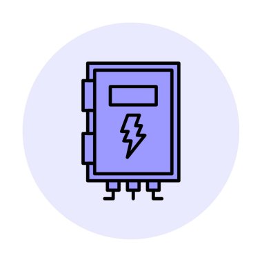 Güç simgesi, vektör illüstrasyonu. Yüksek Voltaj Kutusu              