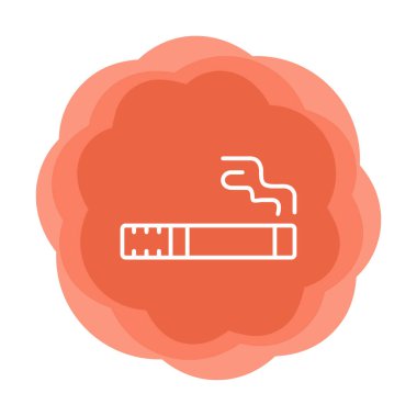 sigara yassı simgesi, vektör illüstrasyonu  