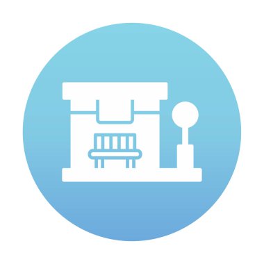 Otobüs Durağı vektör düz simgesi simgesi