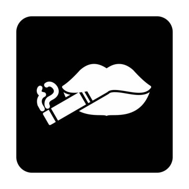 Basit yassı Sigara içme ikonu vektör illüstrasyonu