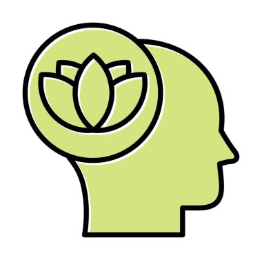 baş ve nilüfer çiçeği simgesi, vektör illüstrasyonu basit tasarım