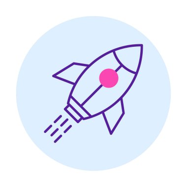 Girişim konsepti, roket simgesi, düz tasarım 