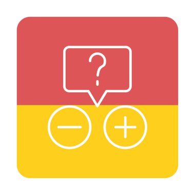 soru işareti ve cevap seçimi düz simge, vektör, illüstrasyon, bilgi, işaret ve imza