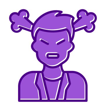 kızgın kişi simgesi, vektör illüstrasyonu basit tasarım