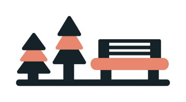 Dinlenme Alanı web simgesi, vektör illüstrasyonu 