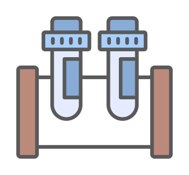 test tüpleri vektör düz renk simgesi 